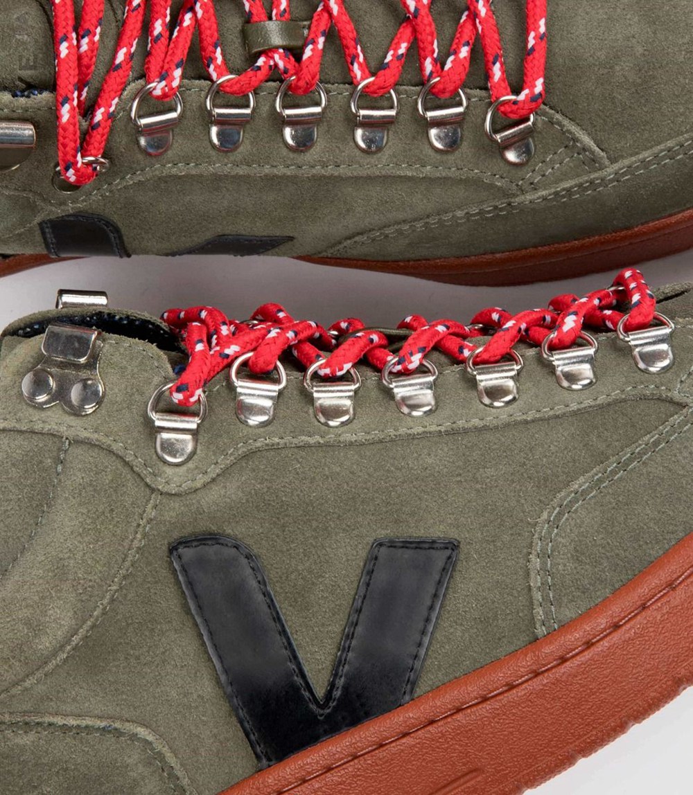 Veja Sneakers Barbati - Roraima Suede - Masline Verzi/Nigga - 5693017-PD